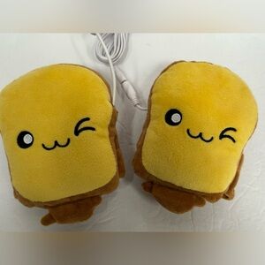 Cute Toast Shaped Plush Hand Warmers